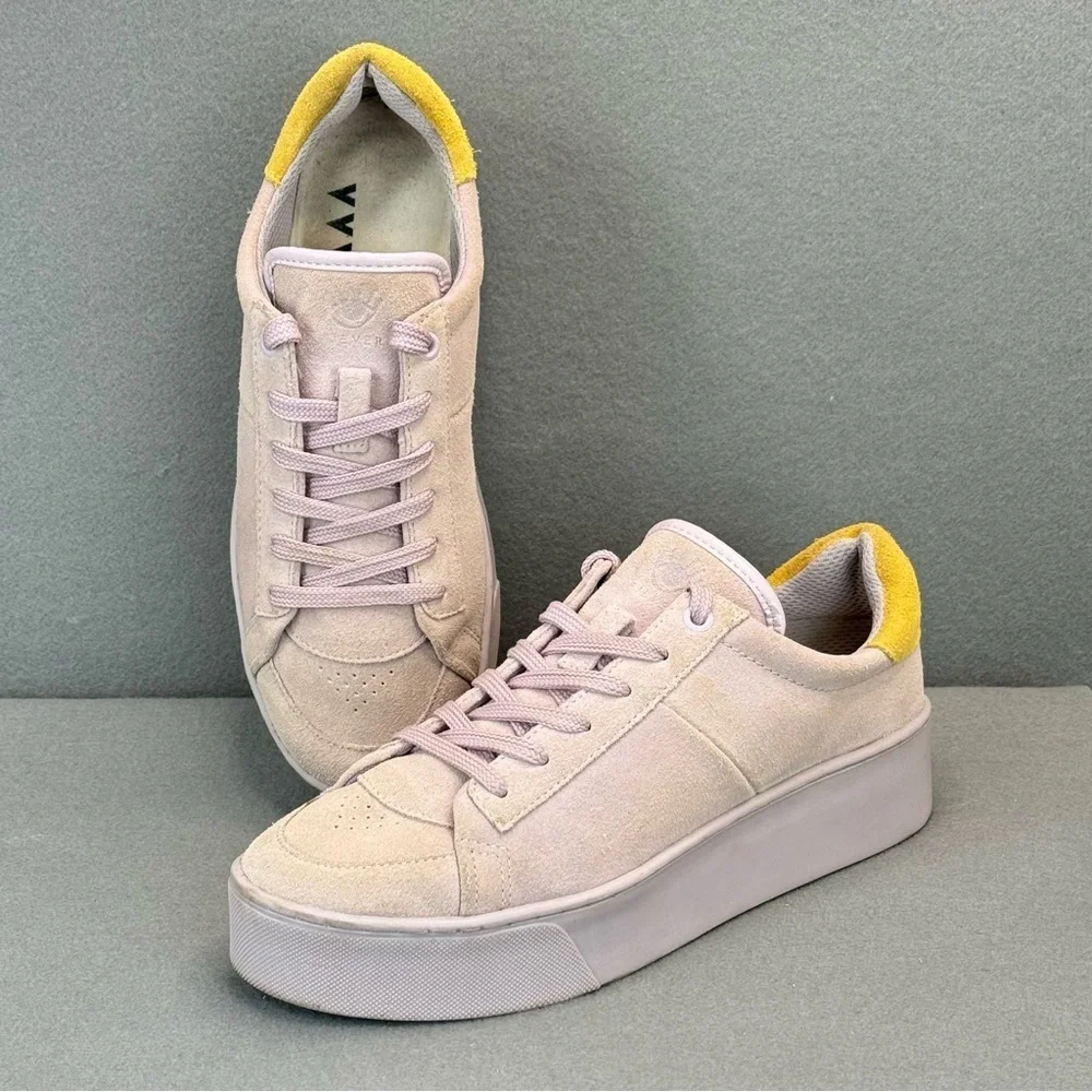 Fiever Suede Sneakers EU 39 US 8.5 Powder Pink Leather Platform Made in Brazil